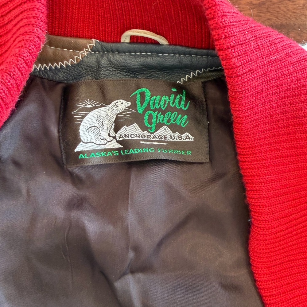 Vintage David Green Leather Patchwork Bomber Jack… - image 3